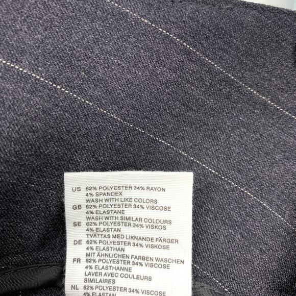 H&M Pant Suit Womens Sz 6 Single Button Blazer Straight Leg Pant Gray Pinstripe - Picture 13 of 13